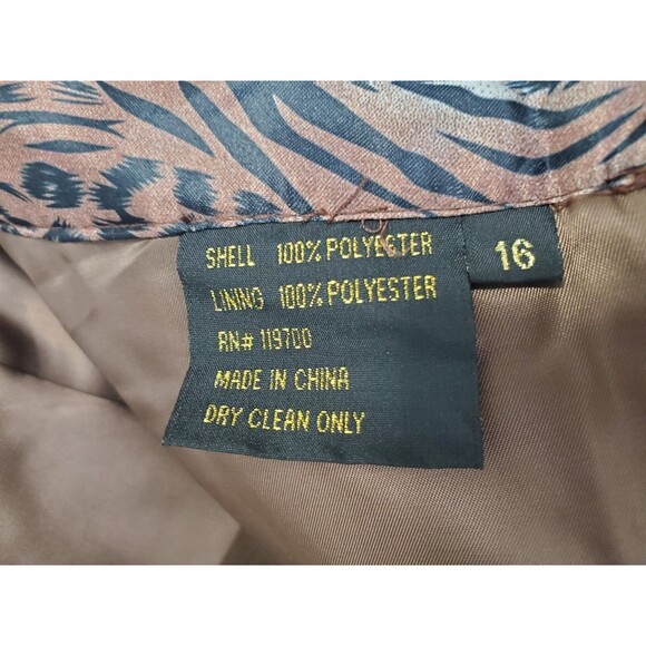 Terramina Collection Brown Animal Print Micro-Pleated Midi Pencil Skirt Size 16 - Picture 4 of 4